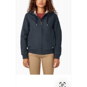 Woman medium fleece lined duck  Hooded Jacket - Gray nwt